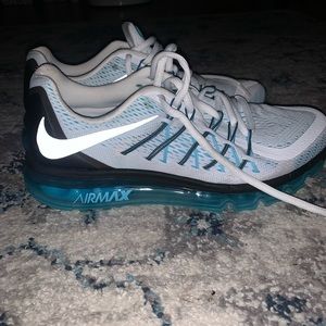 Nike air max shoes blue white and grey. Never worn and in Great condition!